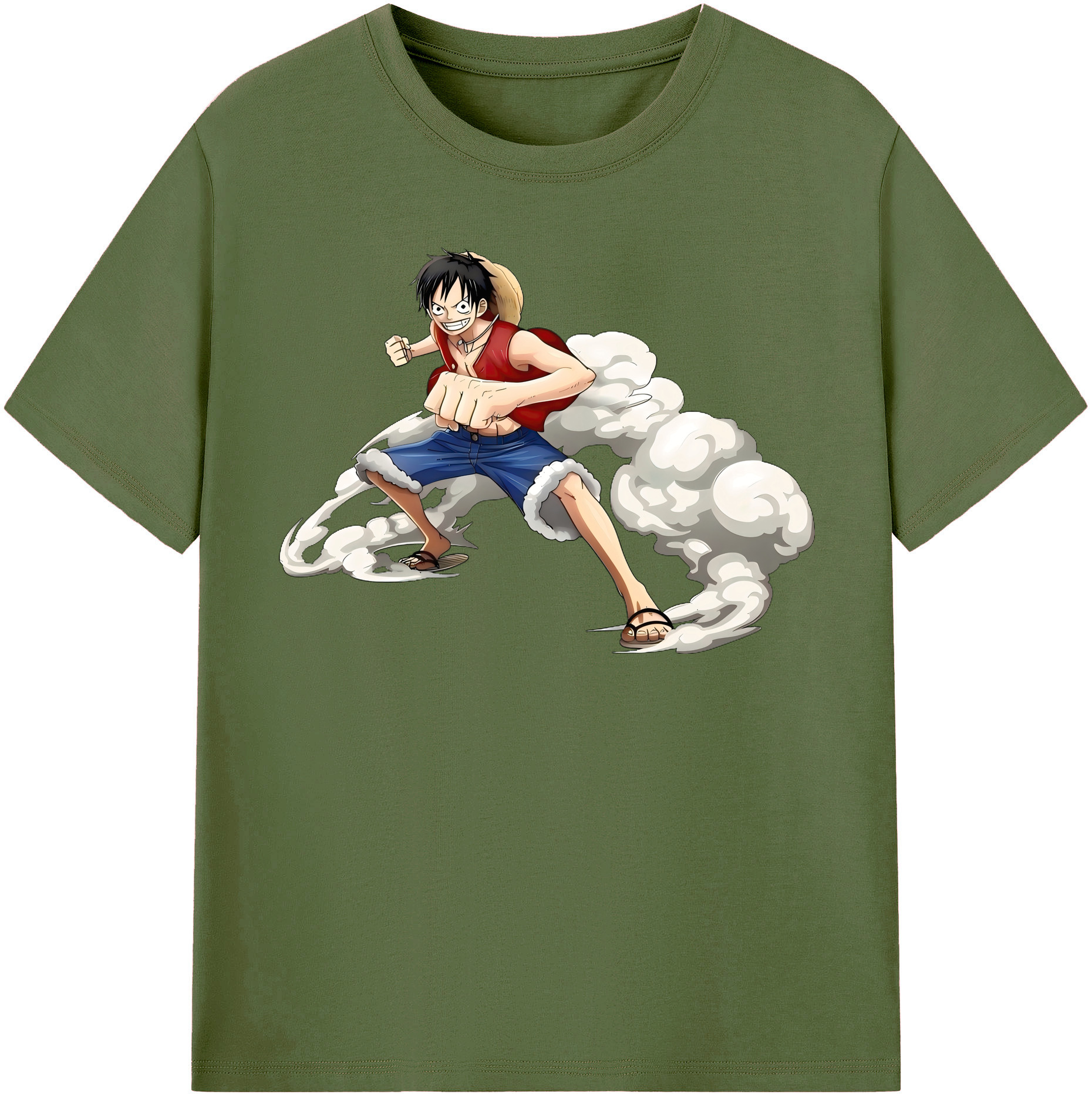 ワンピース モンキー・D・ルフィ ONE PIECE Monkey D. Luffy 綿100％半袖Tシャツ（フロントプリント）